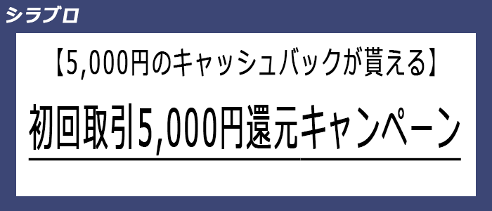 初回取引5,000円還元キャンペーン