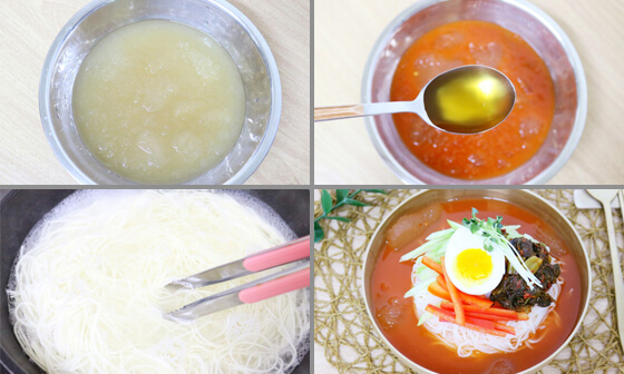 韓国キムチ冷麺素麺レシピ