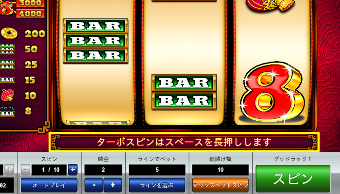 888GOLDのターボ