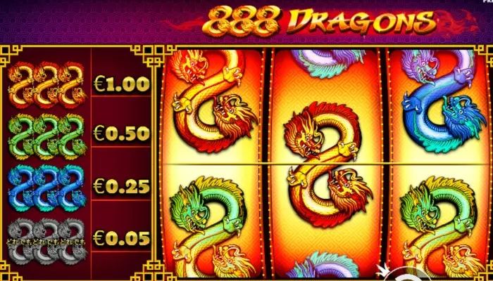 ラッキーニッキーのスロットランキング10位「888 Dragons」